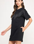 FRINGE T-SHIRT DRESS