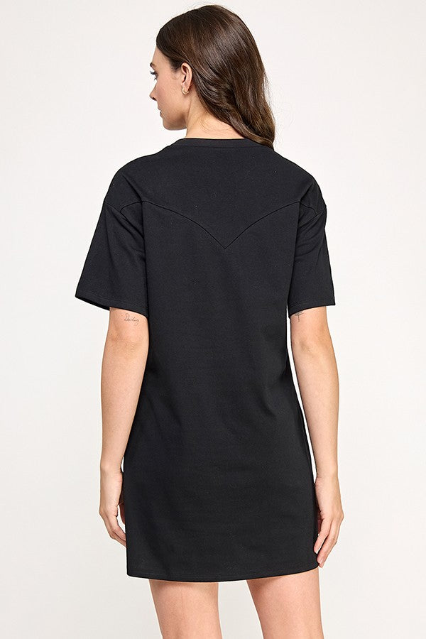 FRINGE T-SHIRT DRESS