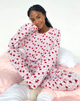 CANDY HEART MARNA FUZZY THERMAL PJ SET