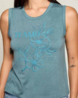 TI AMO FLORAL MUSCLE TANK