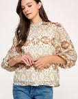 FOLK FLORAL PEASANT BLOUSE