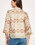 FOLK FLORAL PEASANT BLOUSE