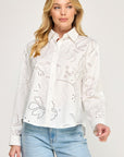 EYELET LONG SLEEVE SHIRT
