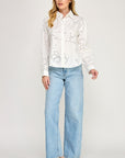 EYELET LONG SLEEVE SHIRT