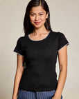 EMBROIDERED TRIM TEE