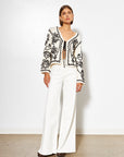 SABLE ABSTRACT GARDEN TIE CARDI