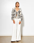 SABLE ABSTRACT GARDEN TIE CARDI