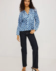 SAINT SHIBORI CRINKLE CHIFFON BLOUSE