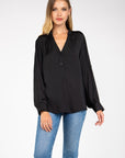 POPOVER V-NECK BLOUSE