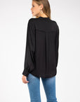 POPOVER V-NECK BLOUSE