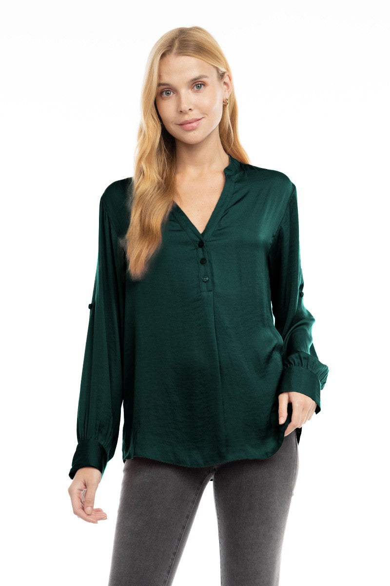 POPOVER V-NECK BLOUSE