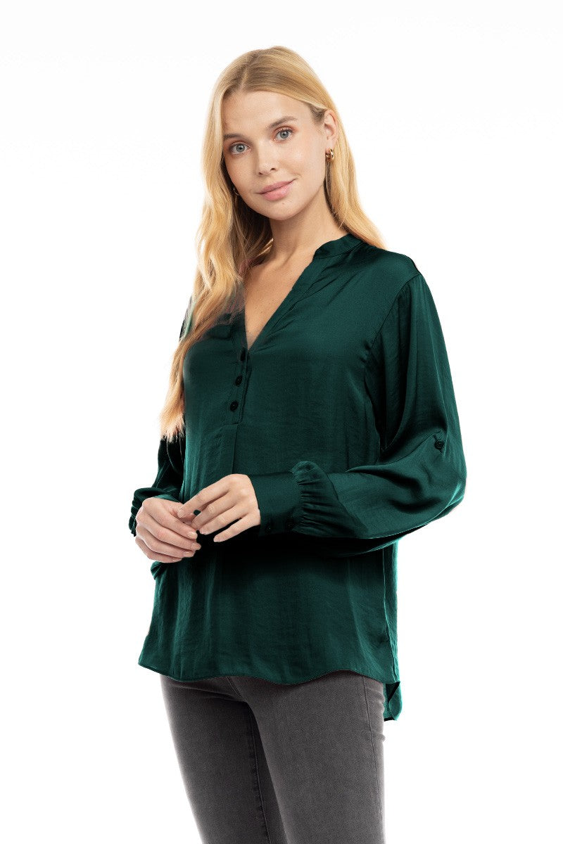 POPOVER V-NECK BLOUSE