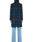 SCARLETT CHECKED NOTCH COLLAR WOOL COAT