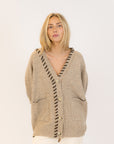 SHYLA EMBROIDERED SLOUCH CARDI WITH HEARTS
