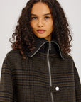 SILVES HIGHLAND PLAID HEAVY WOOL BLEND JACKET