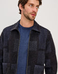 SIMON BLOCKED WOOL BLEND JACKET