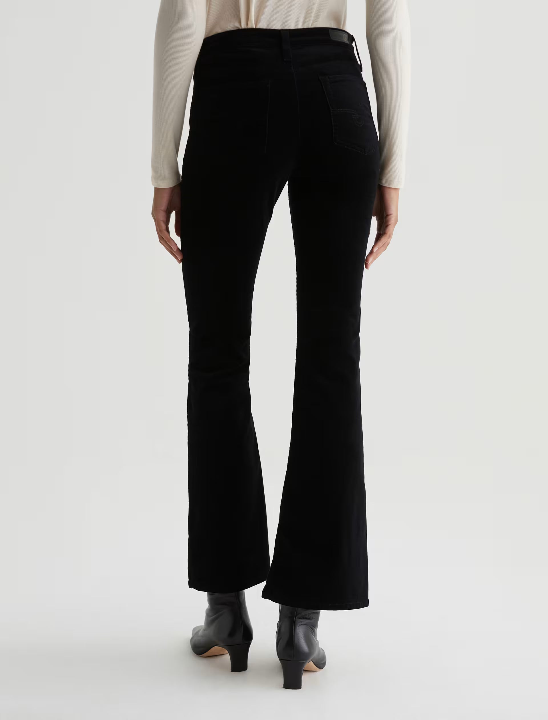 FARRAH MID-RISE BOOT VELVET IN SUPER BLACK