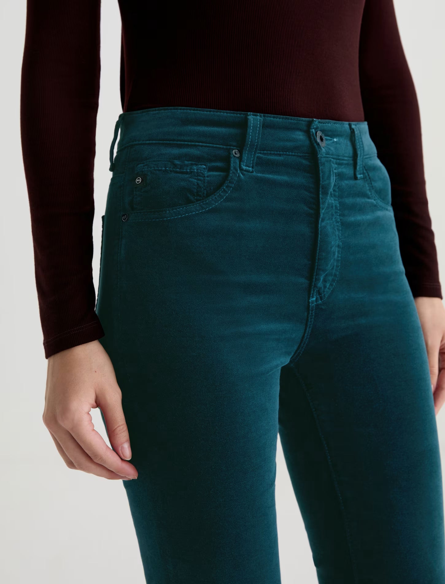 FARRAH MID-RISE BOOT VELVET IN DEEP LAGOON