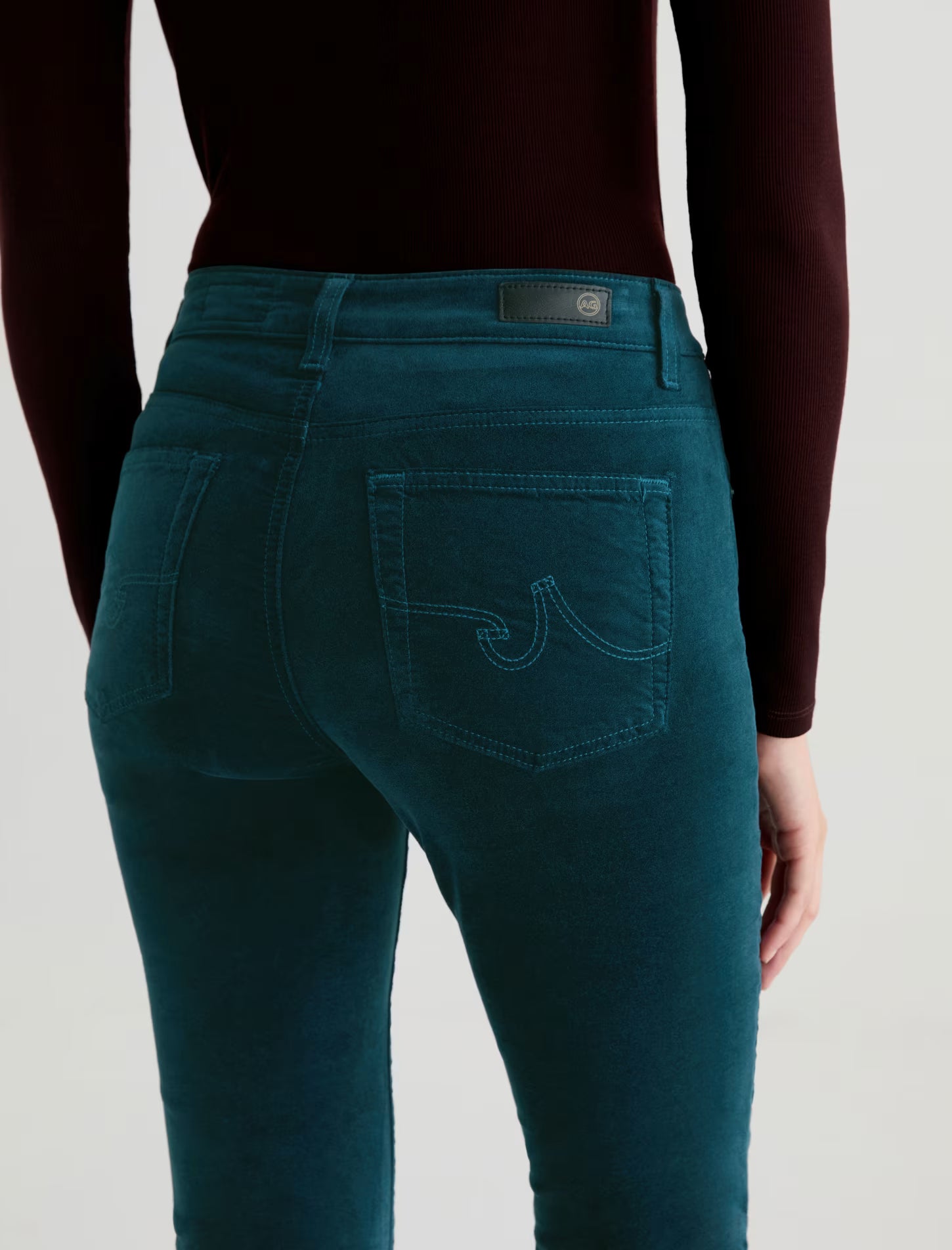 FARRAH MID-RISE BOOT VELVET IN DEEP LAGOON