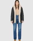 SACHS REVERSIBLE CURLY SHEARLING HI-LO COAT