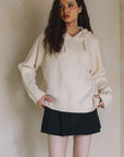 MIXED KNIT HOODIE SWEATER