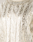 METALLIC CABLE KNIT SWEATER