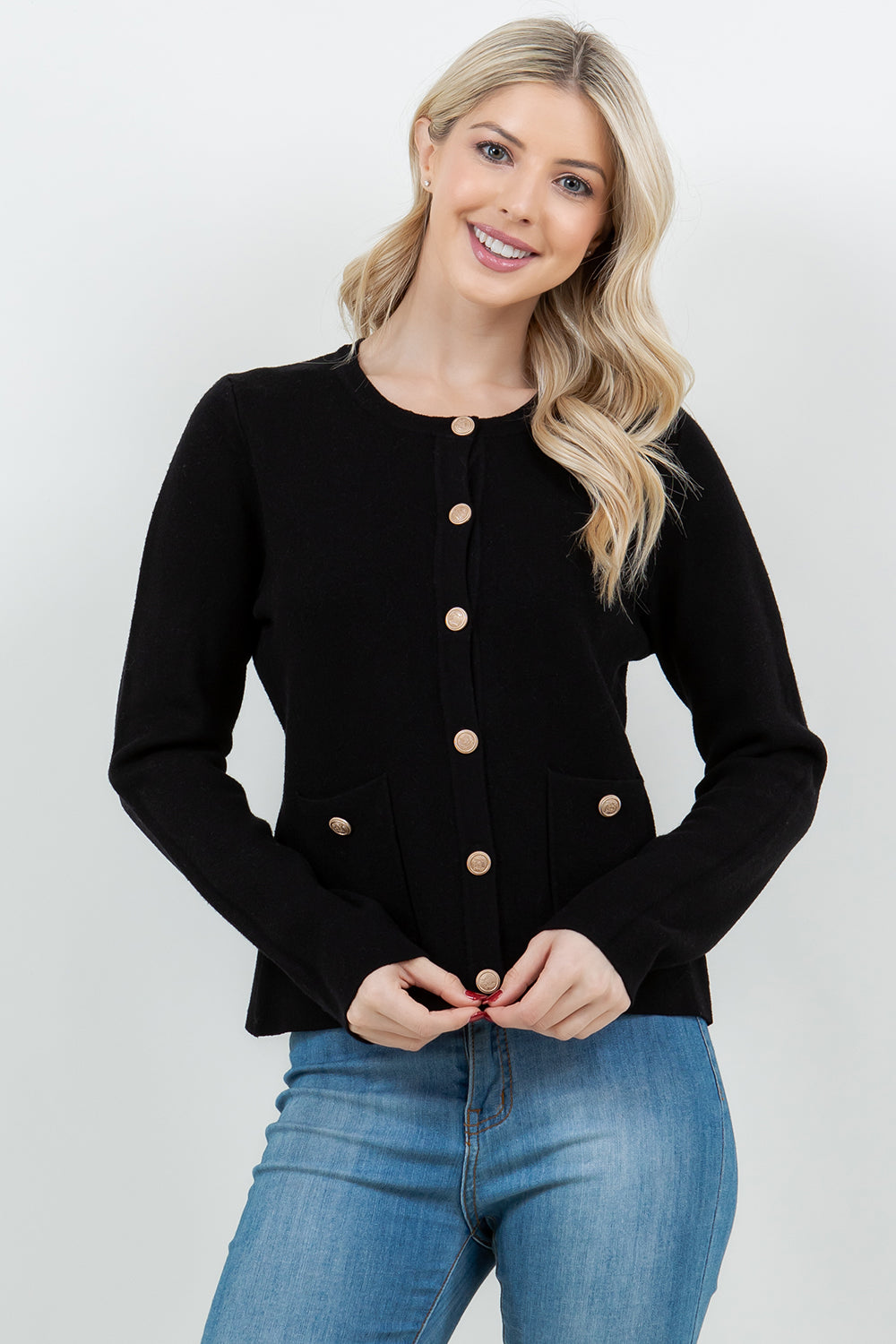 GOLD BUTTON CARDIGAN