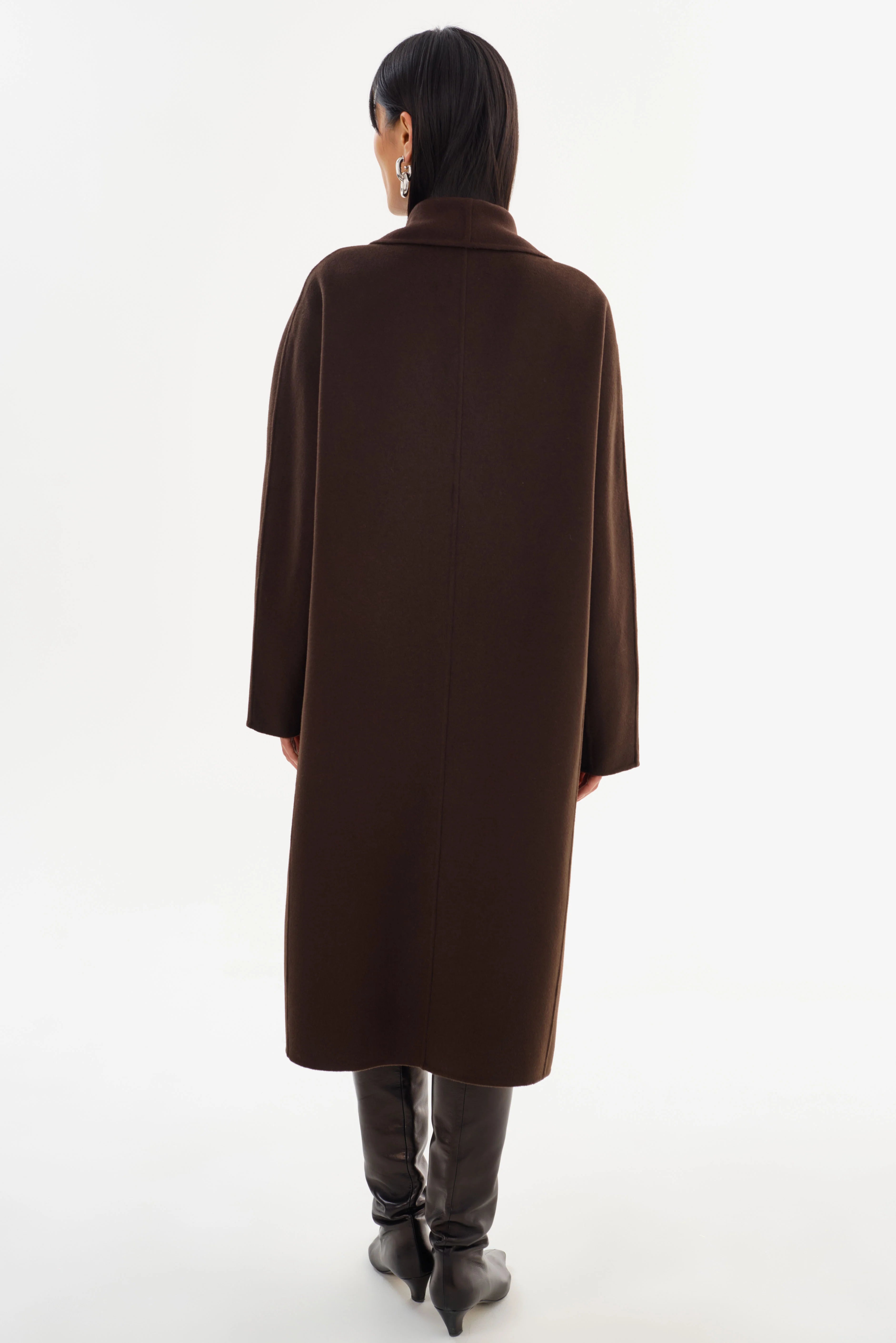 THARA SHAWL COLLAR DOUBLE FACE WOOL COAT