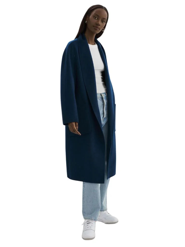 THARA SHAWL COLLAR DOUBLE FACE WOOL COAT
