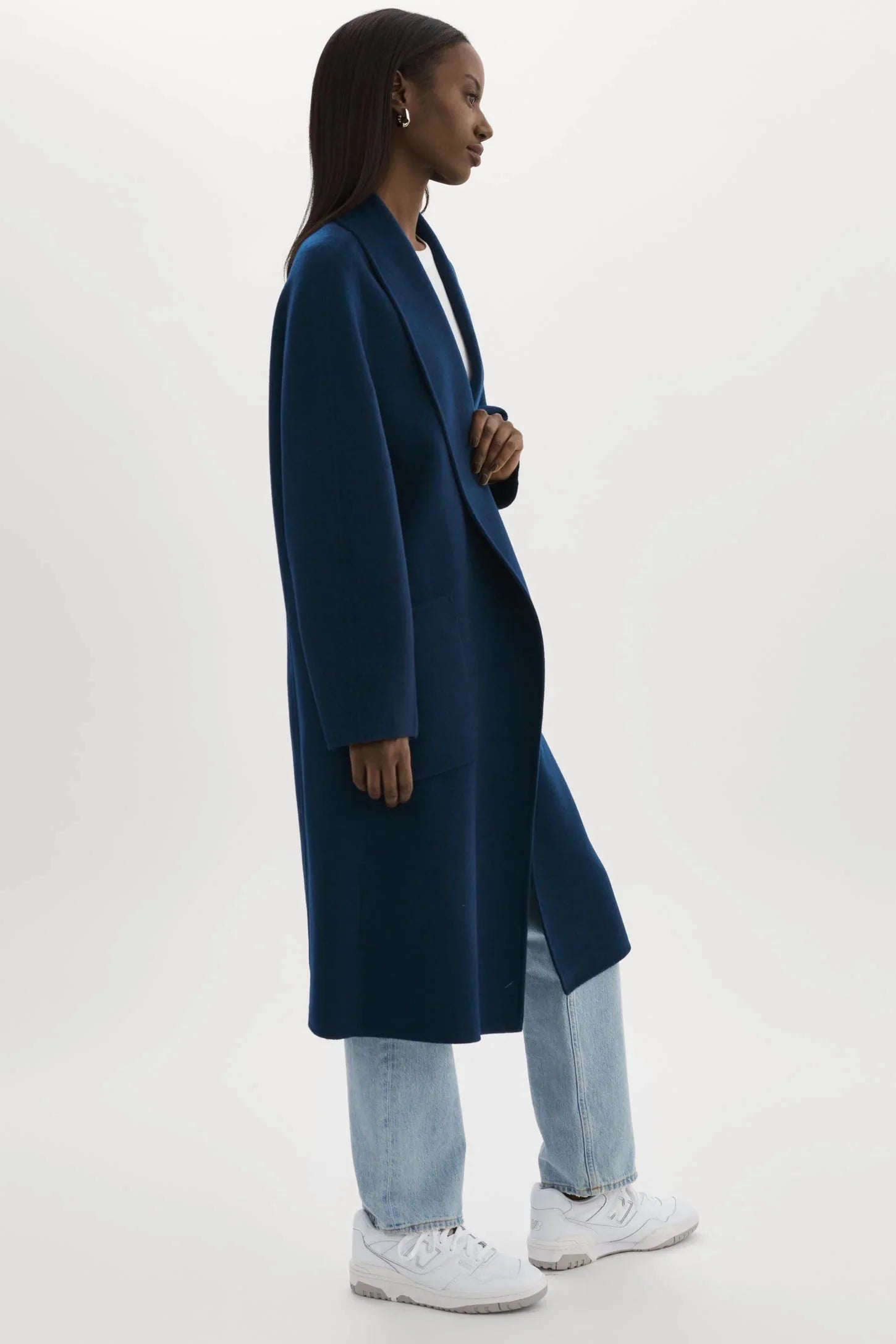 THARA SHAWL COLLAR DOUBLE FACE WOOL COAT