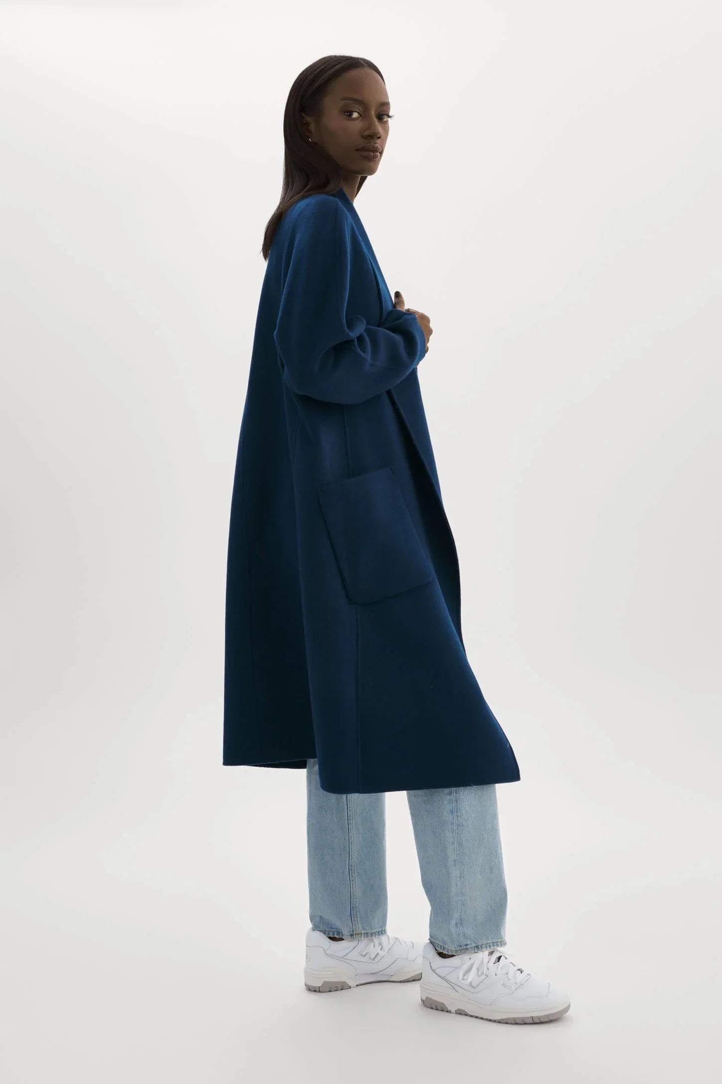 THARA SHAWL COLLAR DOUBLE FACE WOOL COAT