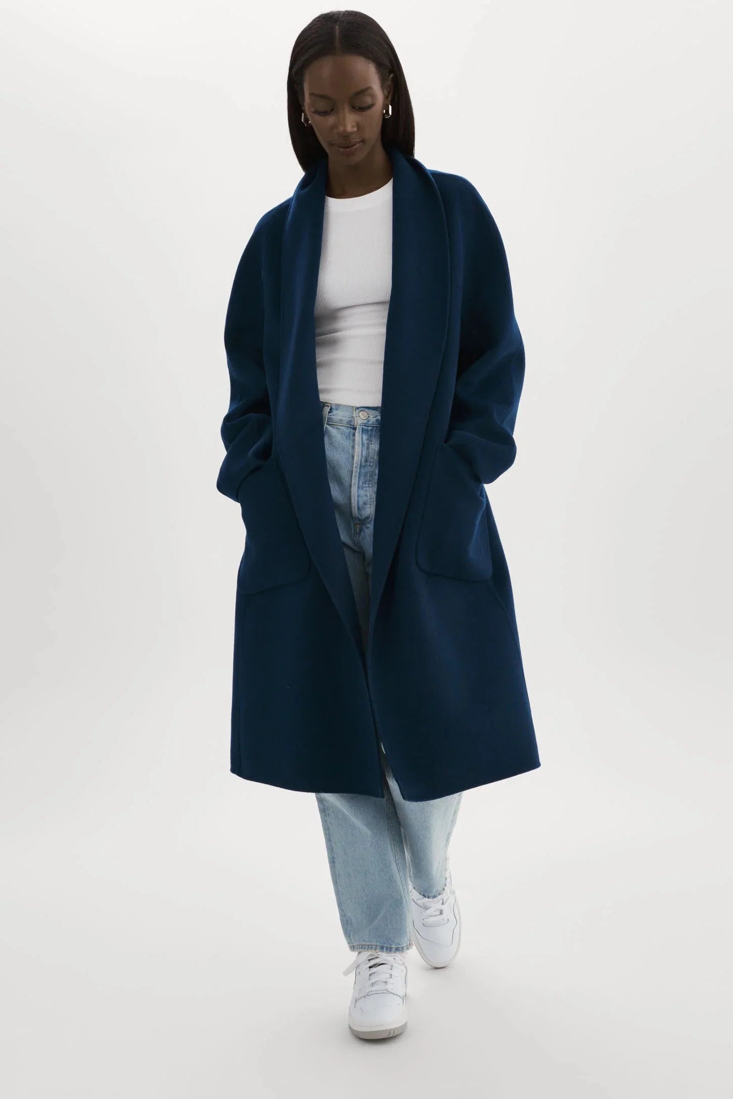 THARA SHAWL COLLAR DOUBLE FACE WOOL COAT
