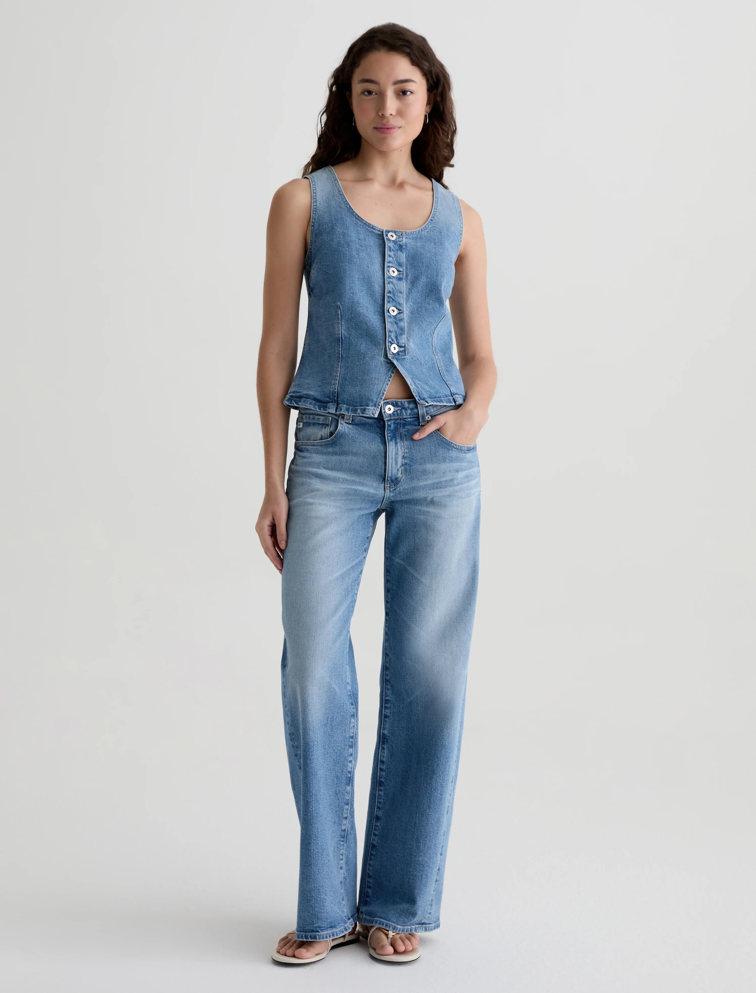 ADRIA LOW-RISE WIDE LEG IN HELIOS