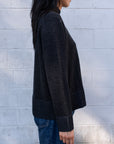 PLAITED XFINE MERINO RELAXED MOCK NECK SWEATER