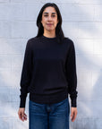 VINTAGE LONG SLEEVE XFINE MERINO BOYFRIEND CREW SWEATER