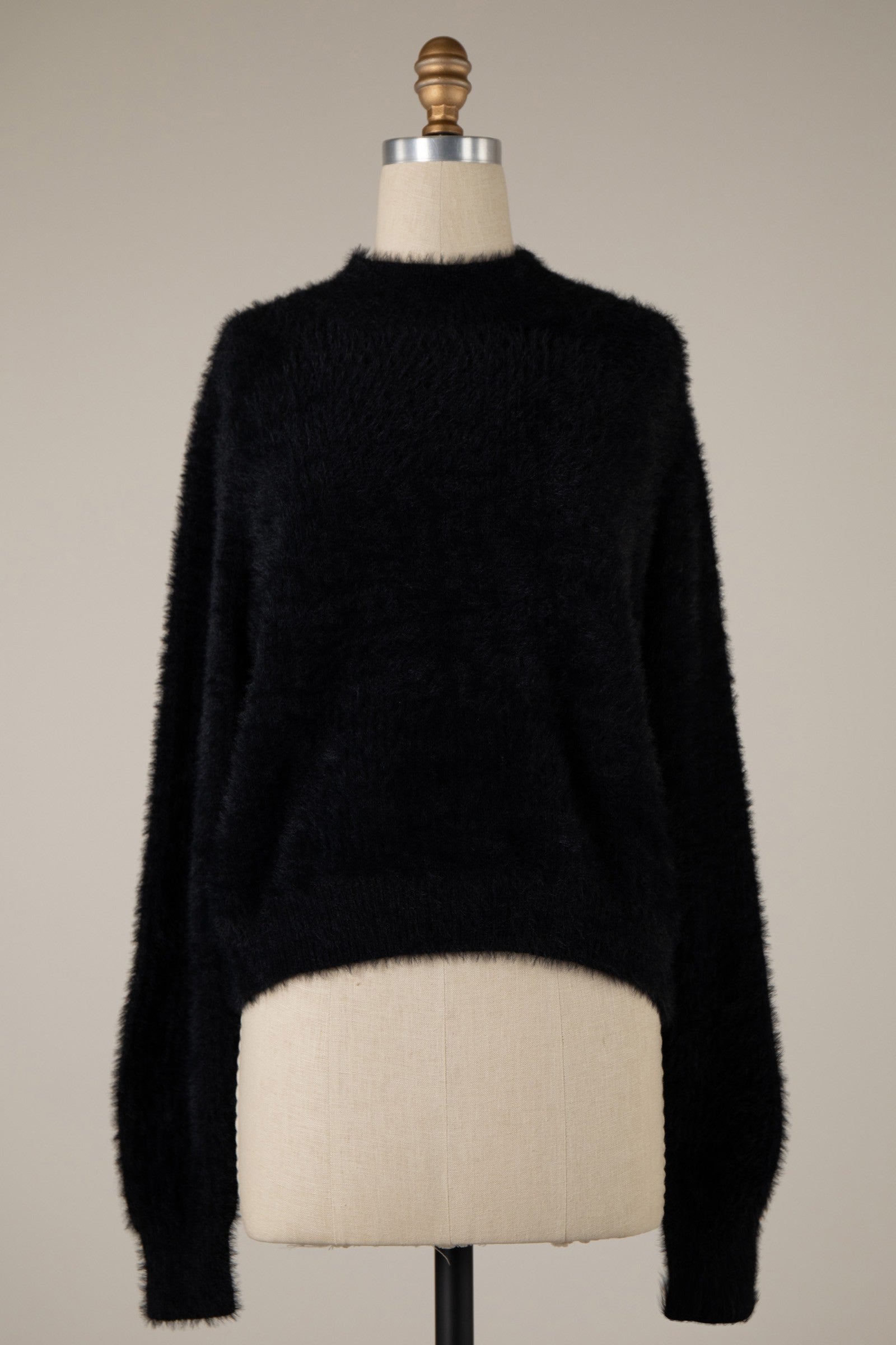 MOCK NECK EYELASH SWEATER