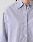 LONG SLEEVE COTTON STRIPE BOXY SHIRT