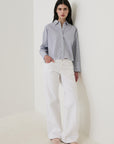 LONG SLEEVE COTTON STRIPE BOXY SHIRT