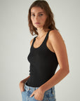 COTTON MODAL SCOOP NECK RIB TANK