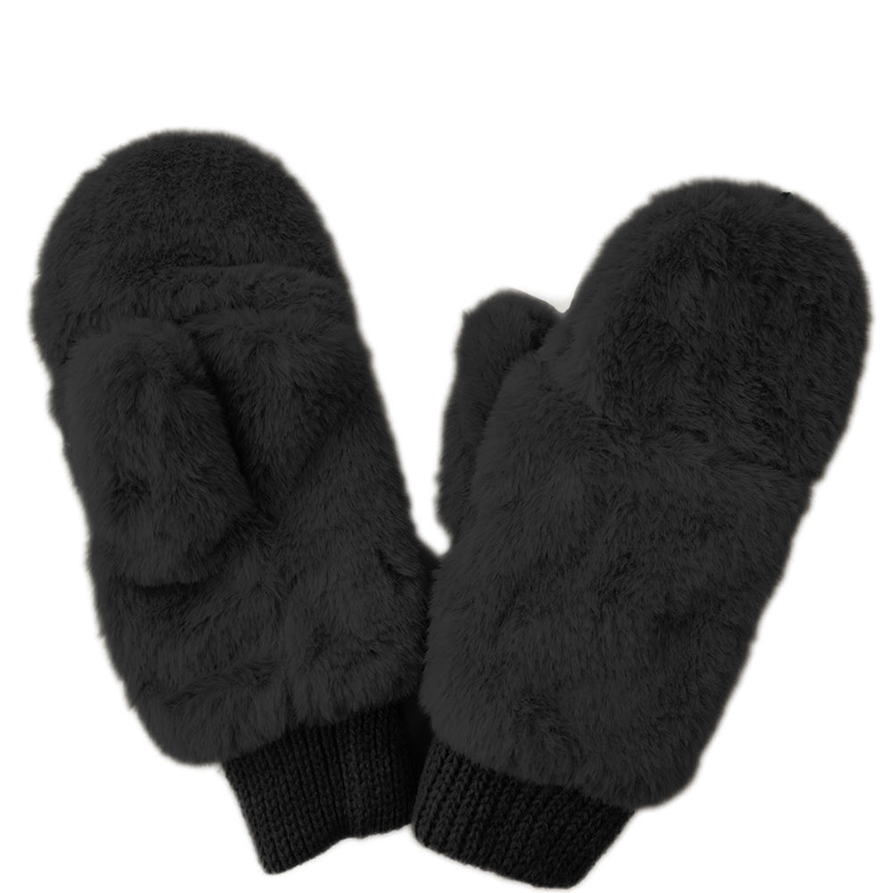 FAUX FUR MITTEN