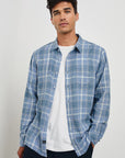 WYATT EBI MELANGE PLAID LONG SLEEVE SHIRT