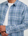 WYATT EBI MELANGE PLAID LONG SLEEVE SHIRT
