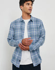 WYATT EBI MELANGE PLAID LONG SLEEVE SHIRT