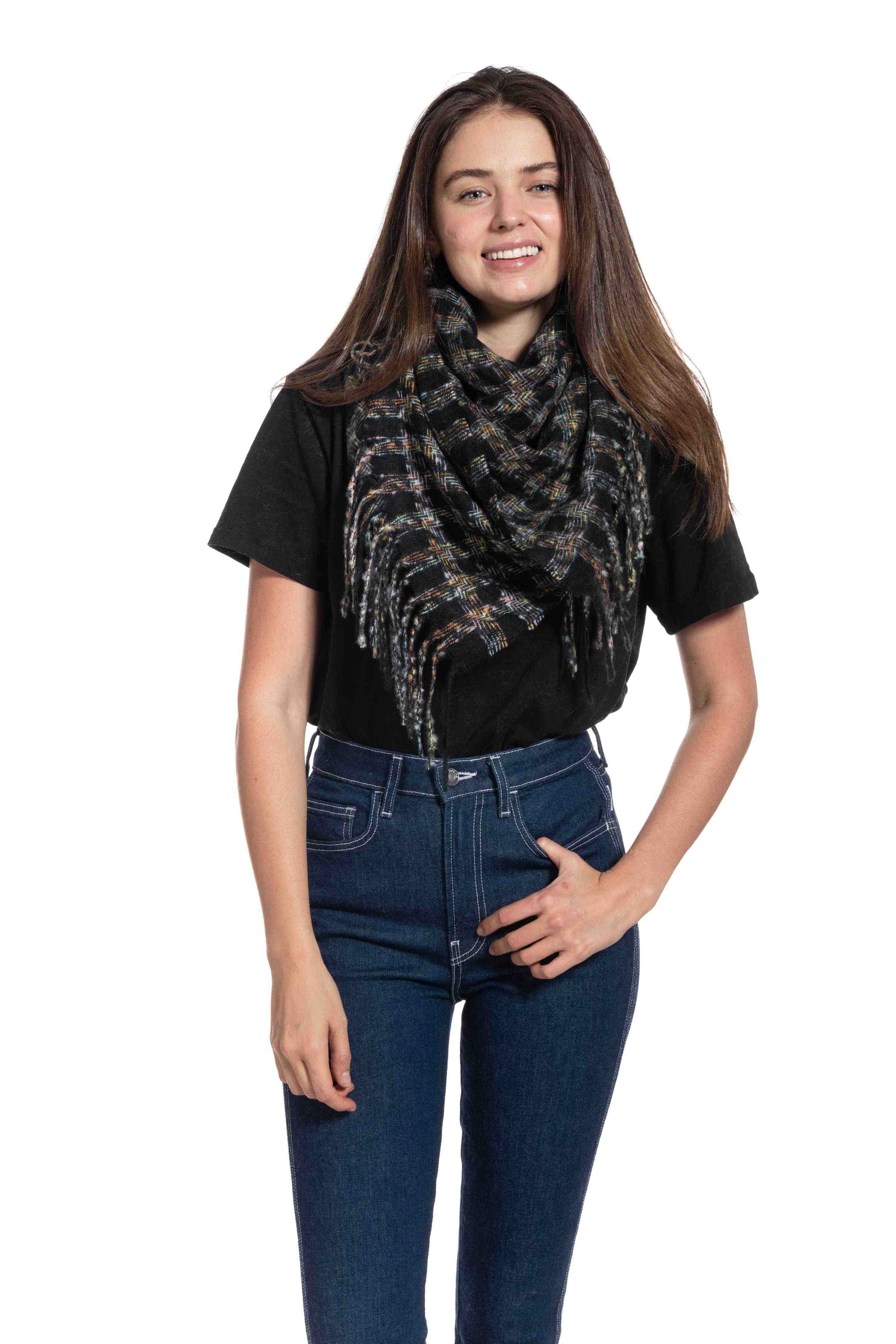 SOFT NEON BASKETWEAVE SCARF