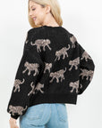 BIG CAT PRINT SWEATER