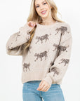 BIG CAT PRINT SWEATER