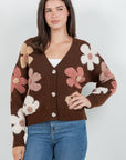 FUZZY FLORAL CARDIGAN