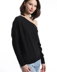 COTTON CASHMERE OFF THE SHOULDER TOP