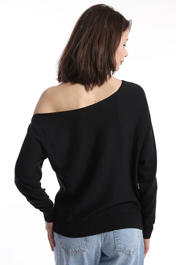 COTTON CASHMERE OFF THE SHOULDER TOP