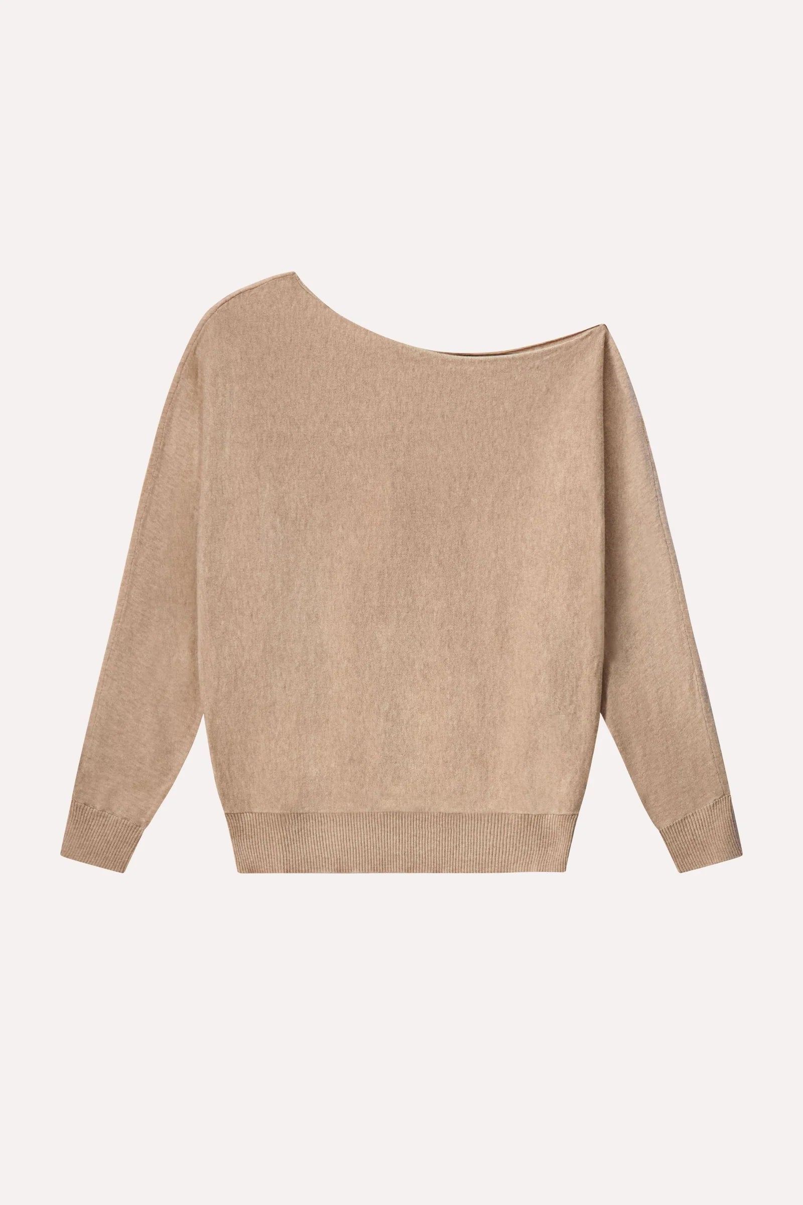 COTTON CASHMERE OFF THE SHOULDER TOP